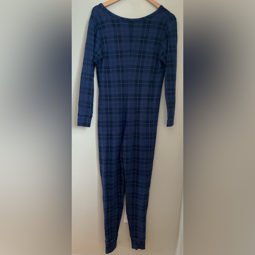 Smash + Tess Wednesday Romper Blue Tartan Size Small Comfy PJs Loungewear Casual - Picture 7 of 12